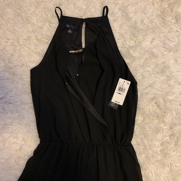 BCX Black Chiffon Romper - Picture 3 of 4